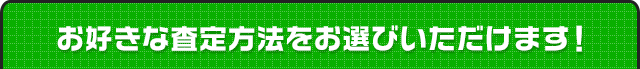 お好きな査定方法をお選びいただけます